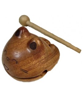 圓形小青蛙 手工木雕 木魚